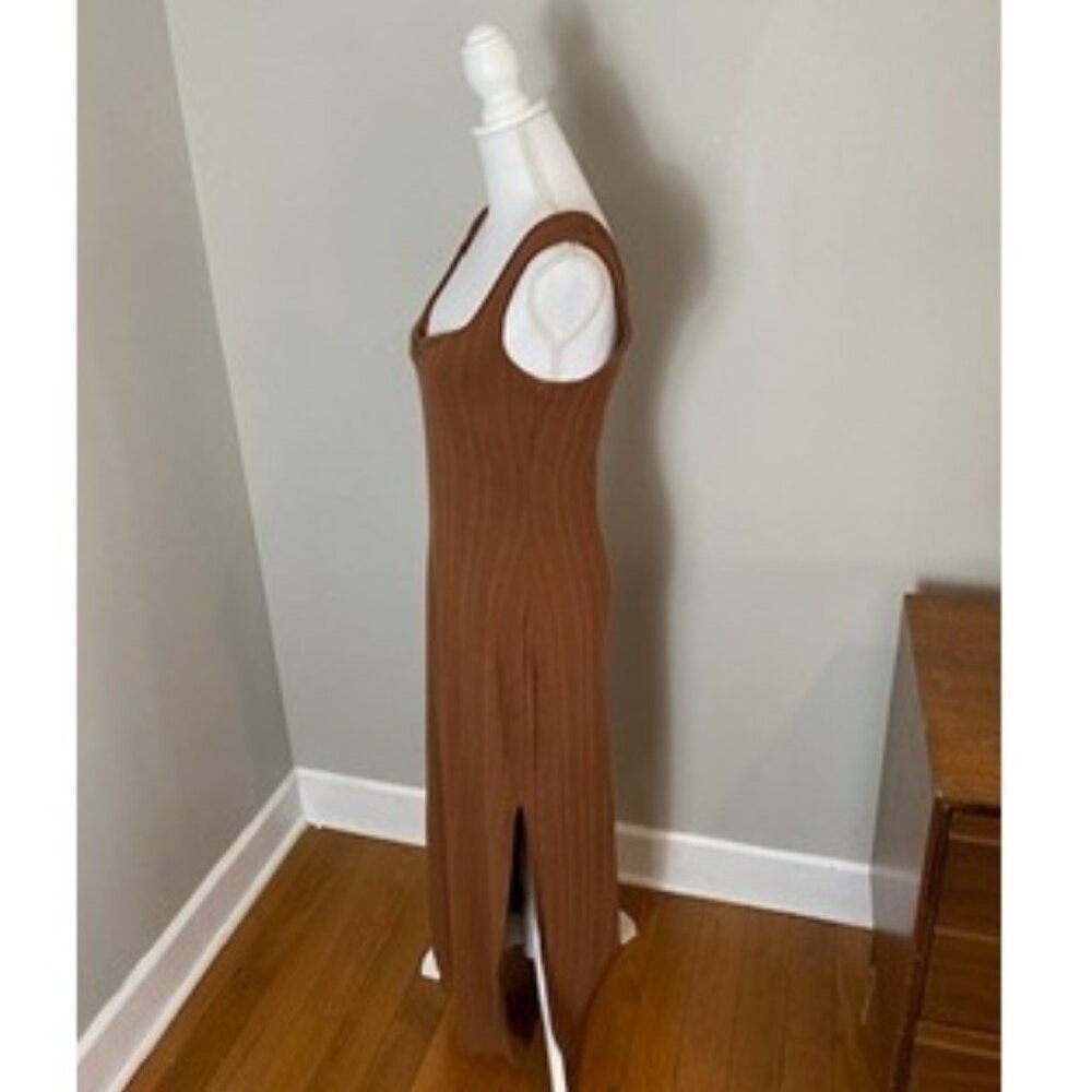 L Space Celine Copper Ribbed Midi Sweetheart Neckline Dress NWOT Size L - Picture 2 of 6